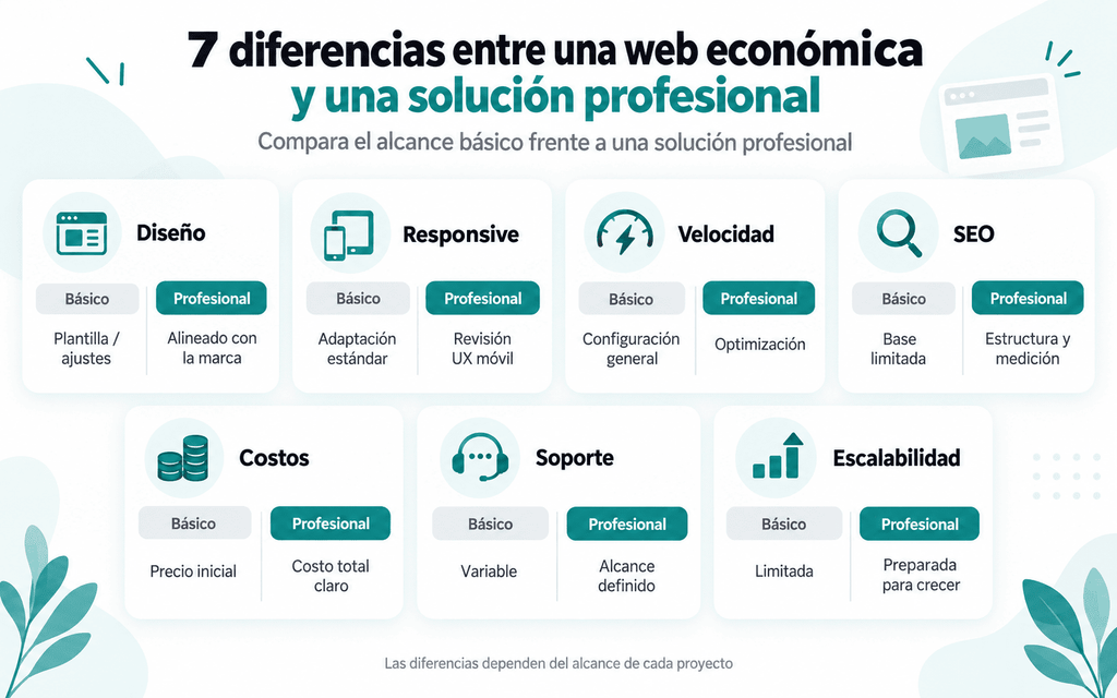 Página web profesional vs web barata: 7 diferencias decisivas antes de contratar 2 Página Web Profesional